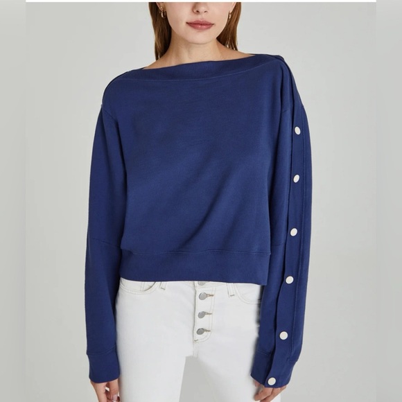 ADRIANO GOLDSCHMIED Cyra Sweatshirt
SNAP BUTTON SWEATSHIRT Bright Indigo $178 S - Picture 2 of 6